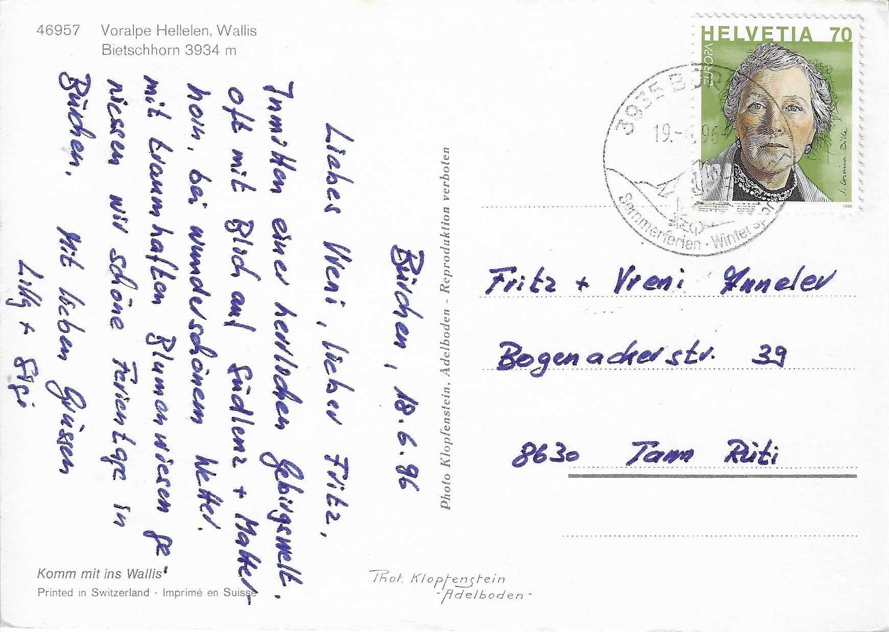 Cartoline postali: Voralpe Hellelen VS – Usato da Rothrist venduto da Stranglehold 1