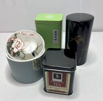 Teedosen leer 4 Stk. aus China und Ceylon