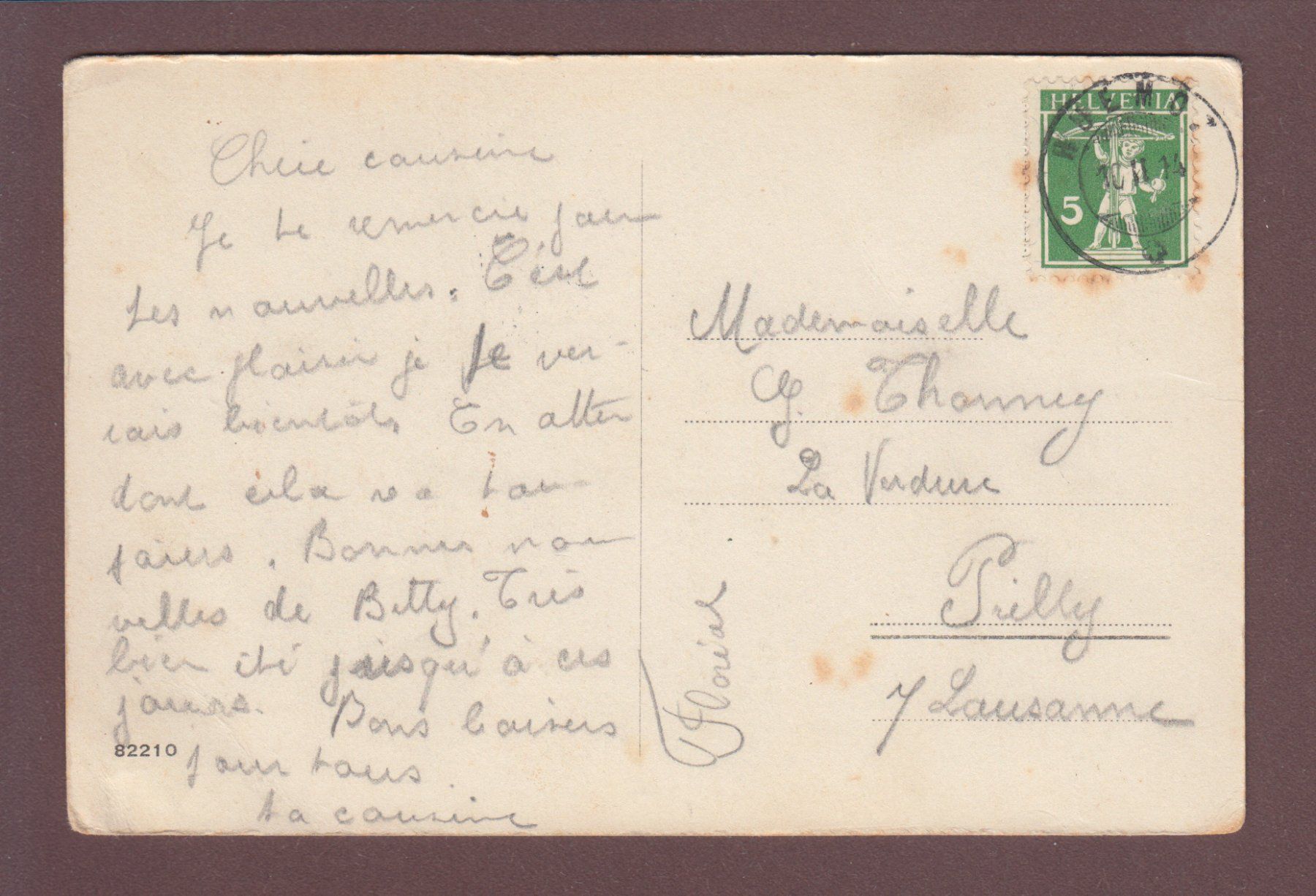 Cartoline postali: Chalets à BRETAYE - 1914 // pli d'angle // – Usato da Pully venduto da nicecards 1
