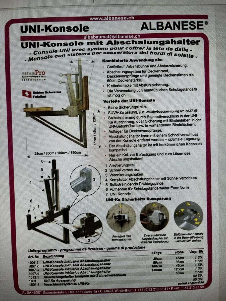 Gerüste: Abschalungskonsole – Gebraucht aus Märstetten von hie_bwq5 5