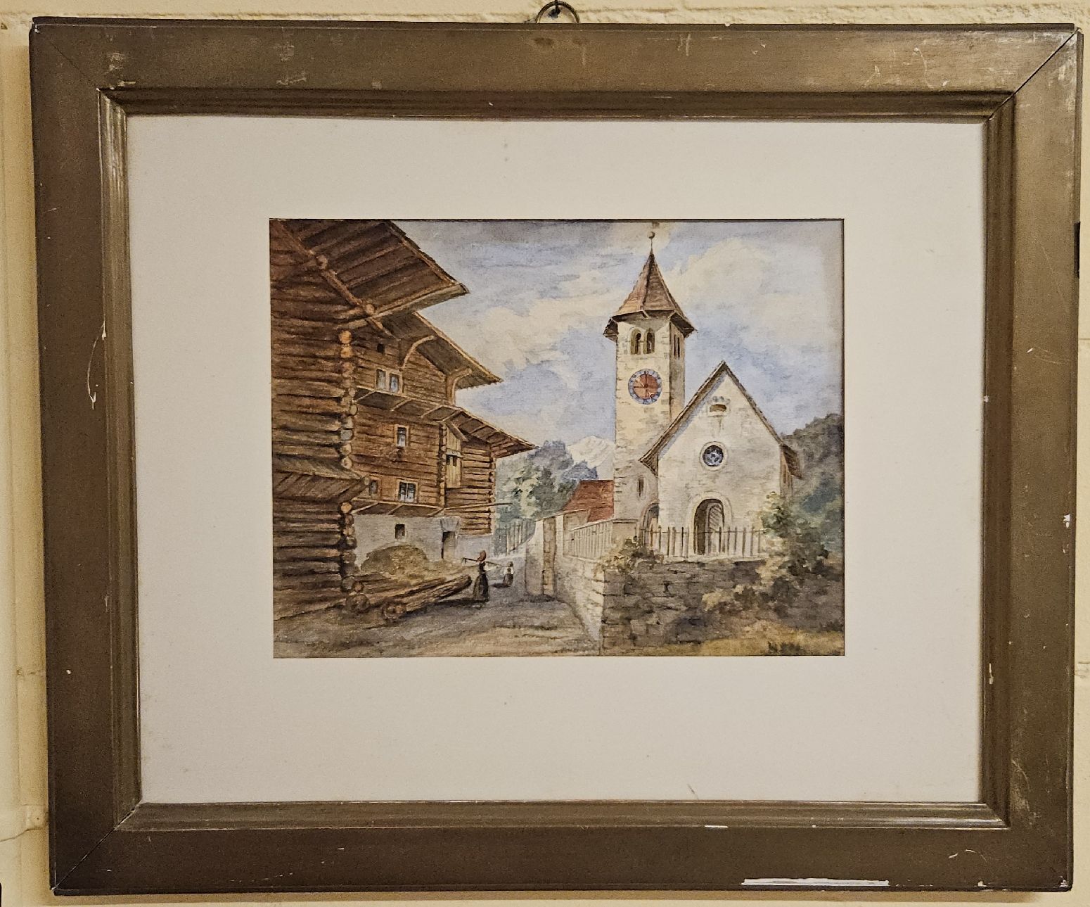 Tableaux: Walser Dorf mit Kirche – D'occasion à Zwillikon par Funfun 1