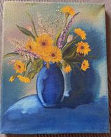 Blumenstrauss auf Leine Bild handbemalt