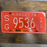 🇺🇸 1974 Vintage U.S. Autoschild - Kansas SG-9536