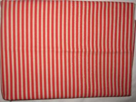 Baumwollstoff rot / beige Streifen Reststück