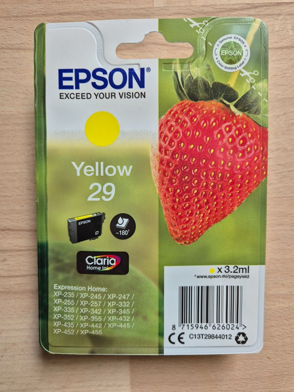 Epson Druckerpatronen & Toner: Epson E29 Yellow – Neu und originalverpackt aus Rütihof von DM13