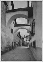 Alte Ansichtskarte von Zuoz, Graubünden, gel. 1948