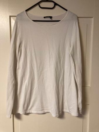 weisser Pullover, weit geschnitten, Gr.34