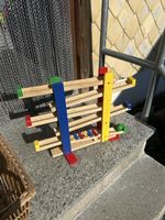 Kugelbahn aus Holz mit Xylophon bunt gebrauchter Zustand