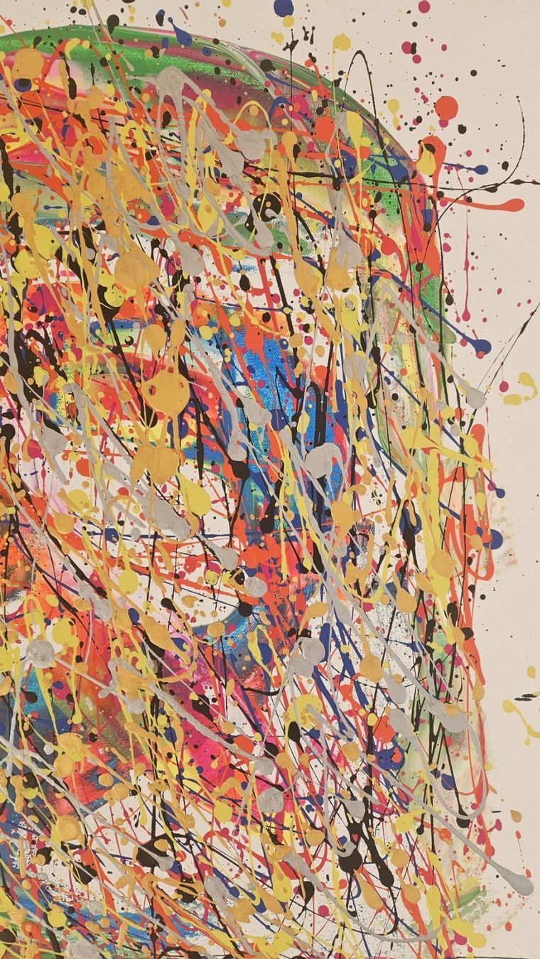 Gemälde: Tableau abstrait coloré, unique, parfait pour décorer! – Neu (gemäss Beschreibung) aus Le Locle von fab_c9hh 4