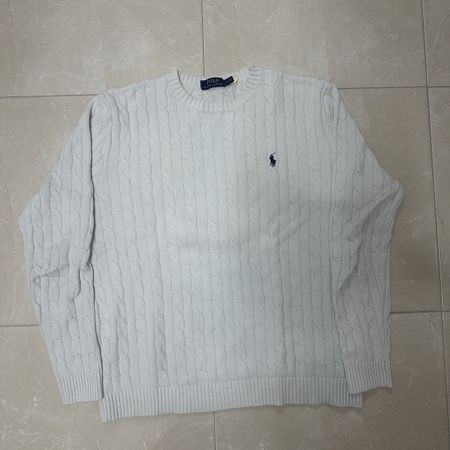 Polo Ralph Lauren Zopfmuster Pullover weiss Grösse L