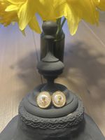 Elegante Ohrringe, vergoldet mit Rose NEU