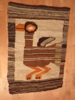 Wandbehang aus Peru in Naturfarben mit Vogel-Sujet, Wolle