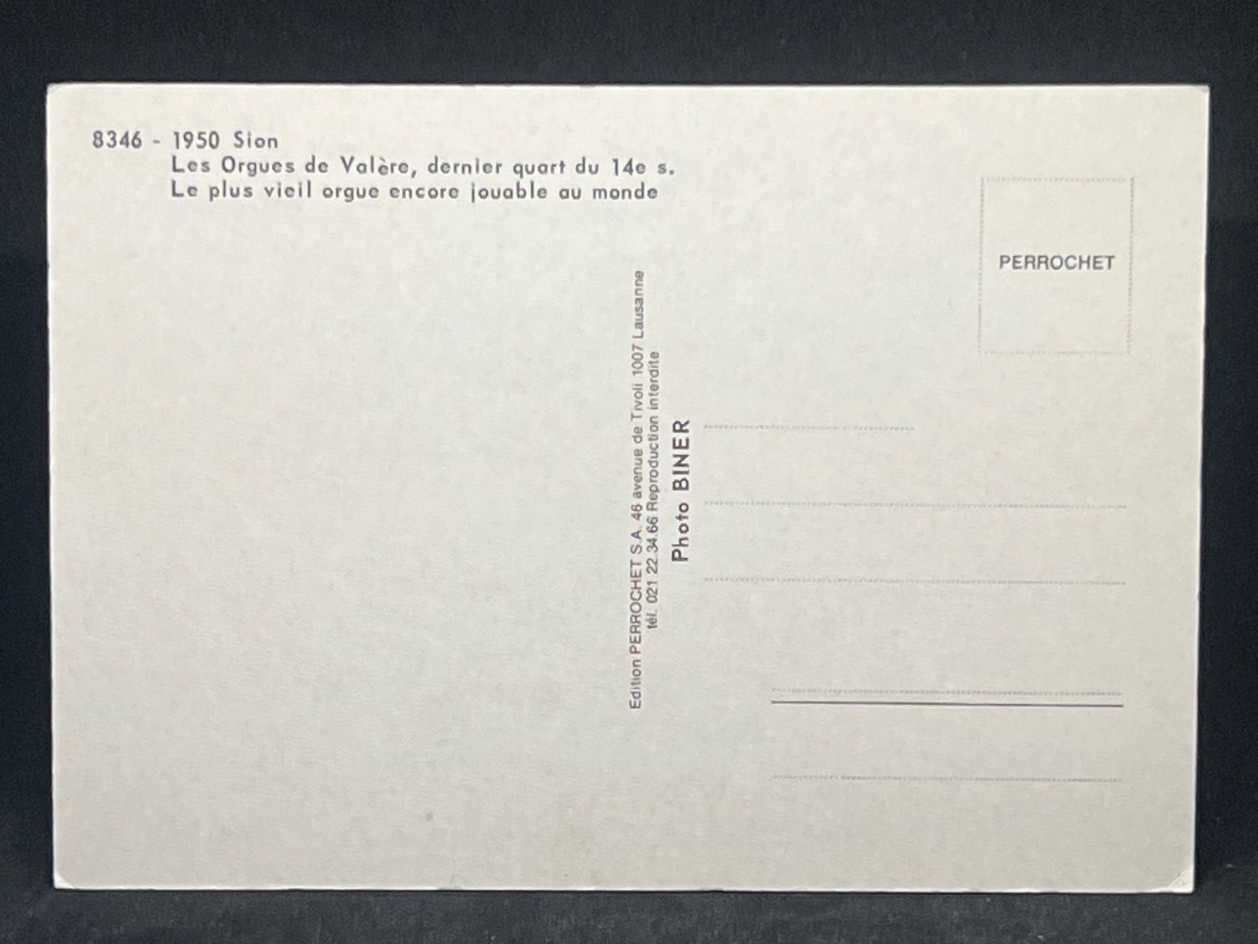 Cartoline postali: Sion: Les Orgues de Valère, dernier quart du 14e s. – Usato da Widnau venduto da Brusi9 1