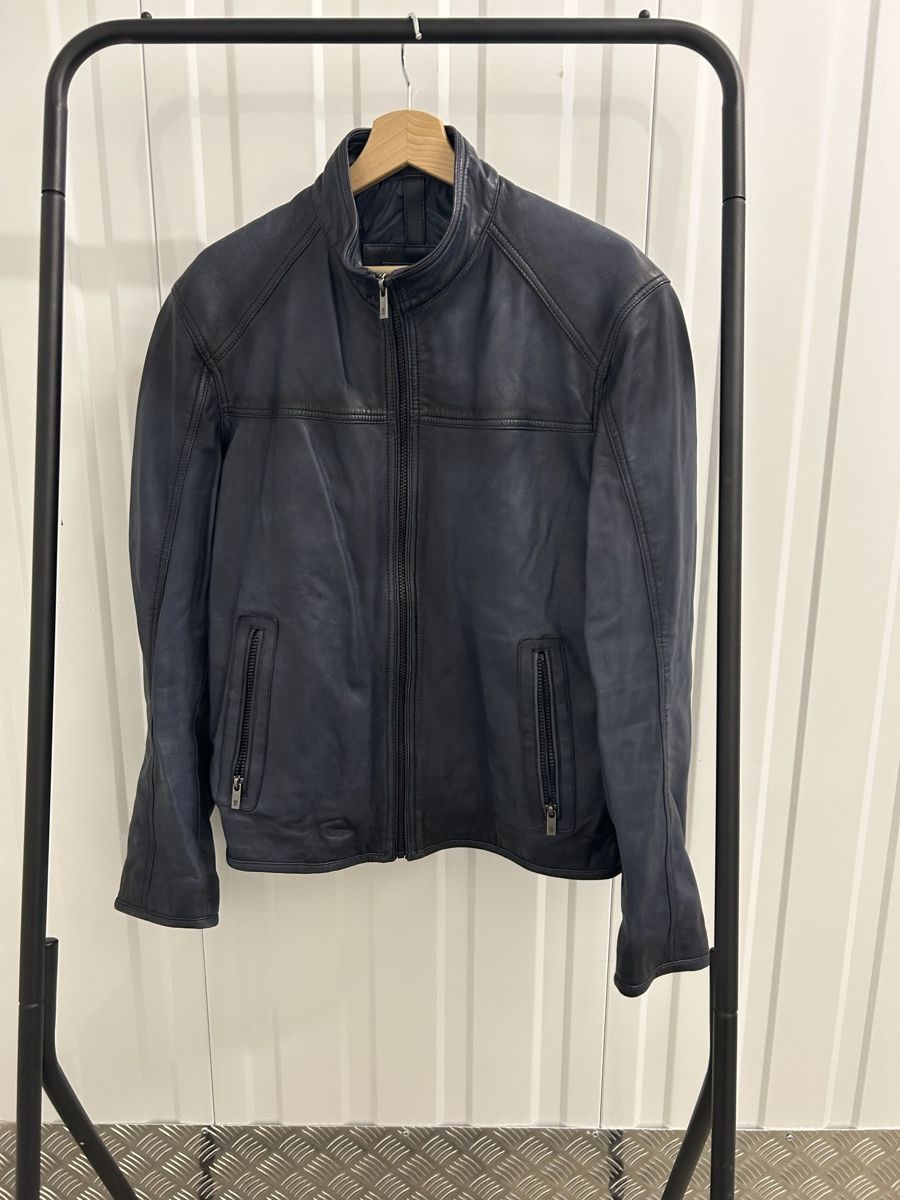 Massimo Dutti Giacche: Massimo Dutti Lederjacke blau – Usato da Bern venduto da floorball_zoro
