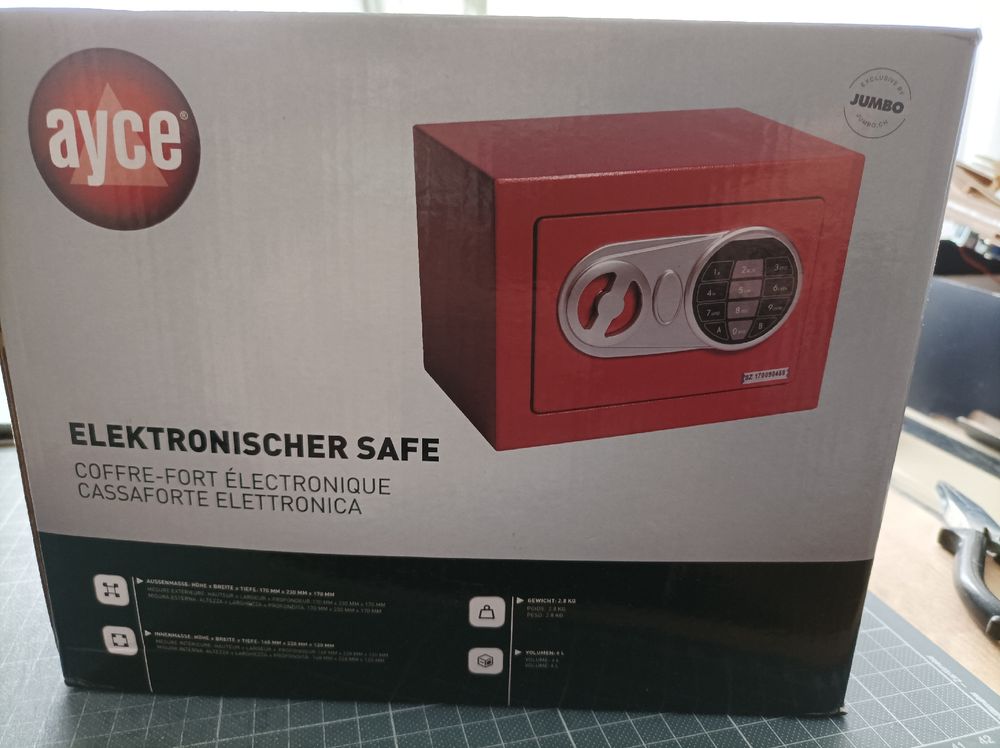 Neuer, roter elektronischer Safe von Ayce, Jumbo 53 (Neu und ...