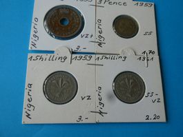 NIgeria, Konvolut alte Münzen 1959-61