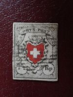 Orts-Post mit Kreuzeinfassung.  Signiert