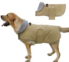 Hundejacke Gr. M Khaki, warm + wasserdicht