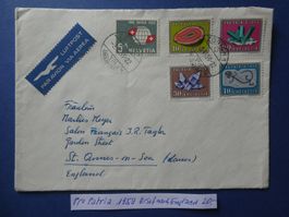 Pro Patria 1953 Brief nach England