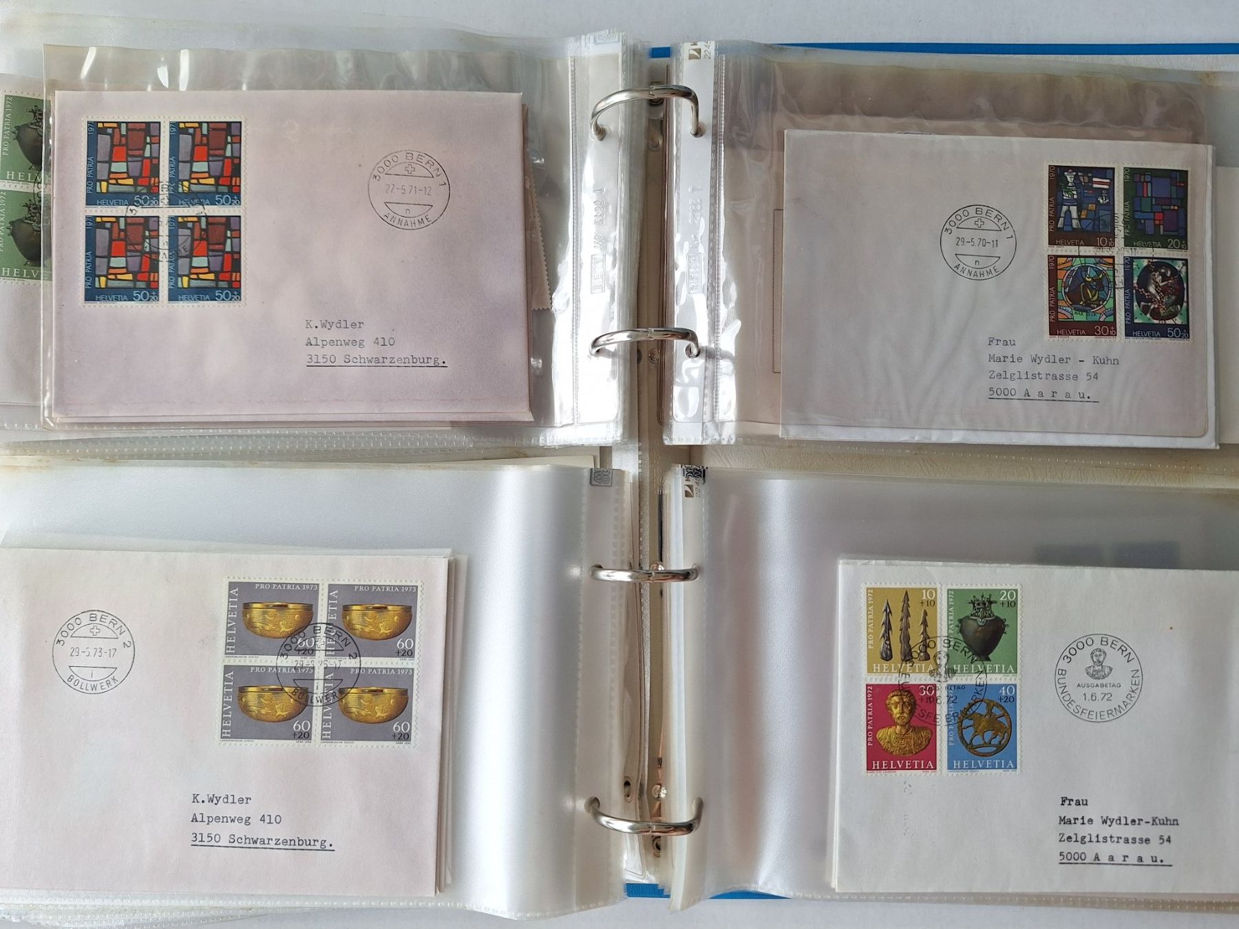 Tutti i francobolli: Pro Patria ca. 90 Briefe von 1966-84 – Usato da Zürich venduto da t24_de 4