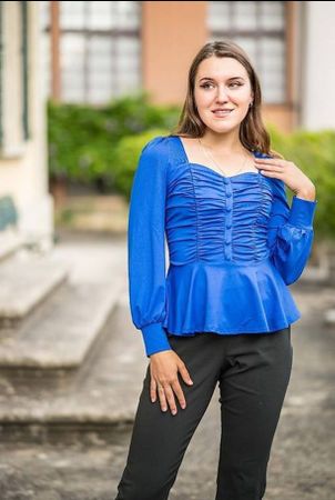 Elegant Blue Top Fasnacht Size S