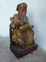 Holzfigur Herrscher Kaiser China Qing