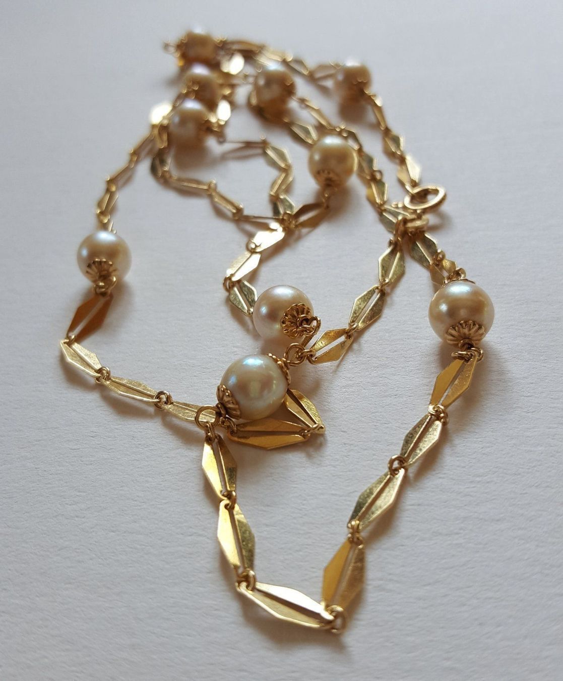 Catenine: Massiv 750 Gold Kette mit Perlen – Usato da Wald ZH venduto da Aniade 9