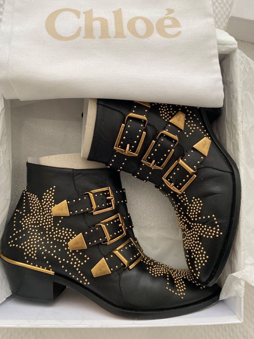 Chloé Scarpe da donna: Chloé Stiefelletten Black Gold – Usato da Bern venduto da schnupka 1