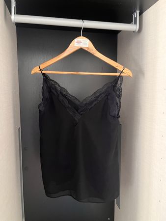 Zara top lingerie nero con pizzo