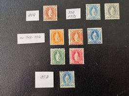 Stehende Helvetia mit Wasserzeichen, Auswahl, postfrisch