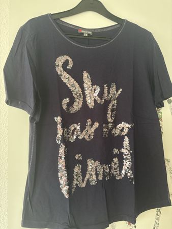 Street One T-Shirt dunkelblau Grösse 40 Pailletten