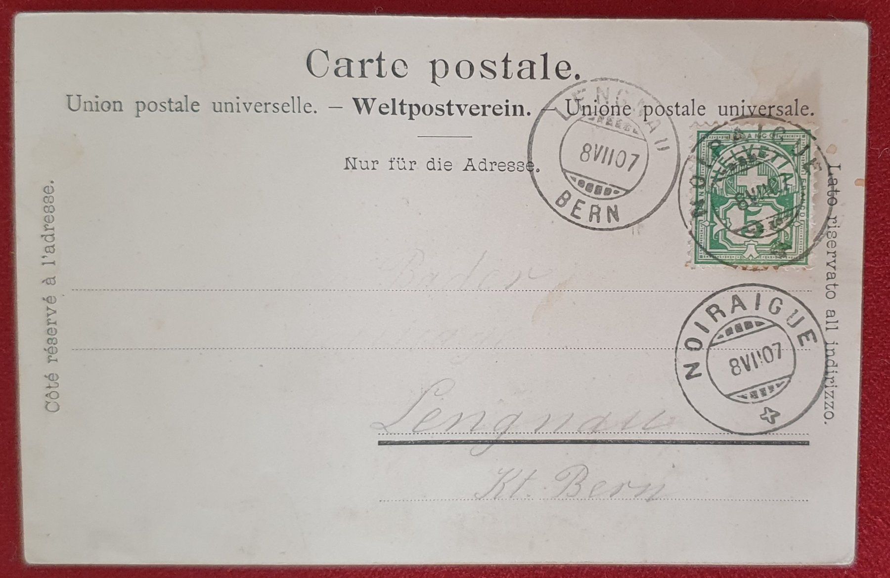 Ansichtskarten: Rosières 1907 -  Kt. Neuenburg – Gebraucht aus Kreuzlingen von Rschweiz1 1