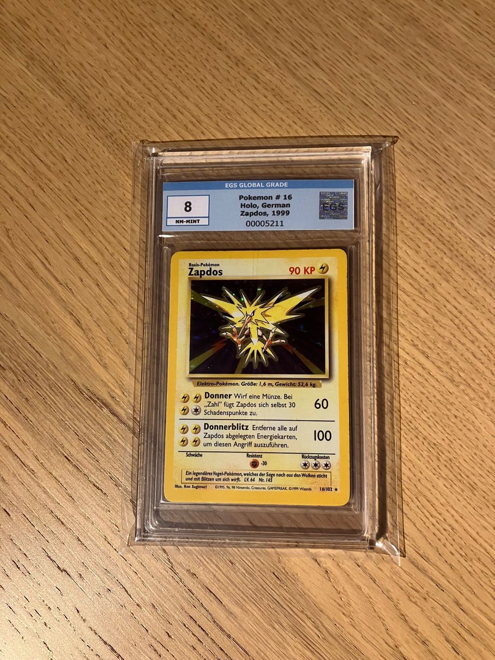 Pokémon Sammelbilder & Trading cards: Pokemon Base 1999 Zapdos Holo EGS 8 – Gebraucht aus Wohlen AG von PMJr