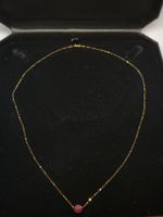 Sehr feine Goldkette 18K mit rohem Rubin Neu und Unbenutzt 