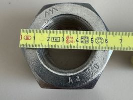 Grosse Sechskantmutter M42 Edelstahl A4-50  NEUwertig