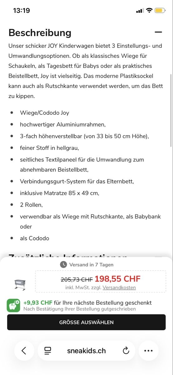 Letti: Beistellbett Schardt grau – Usato da Oberriet SG venduto da ginii_ 3