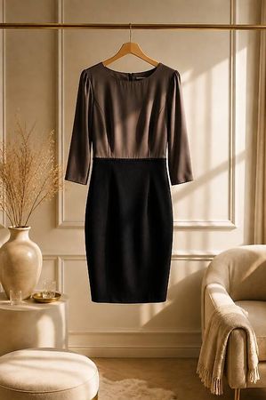 Elegantes Damenkleid Schwarz  figurbetont,  kombinierbar,
