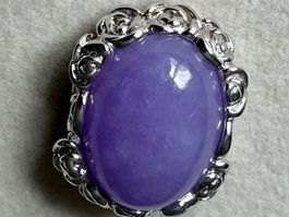 Anhänger, NEU, Silber 925, Violett, verm. Jade