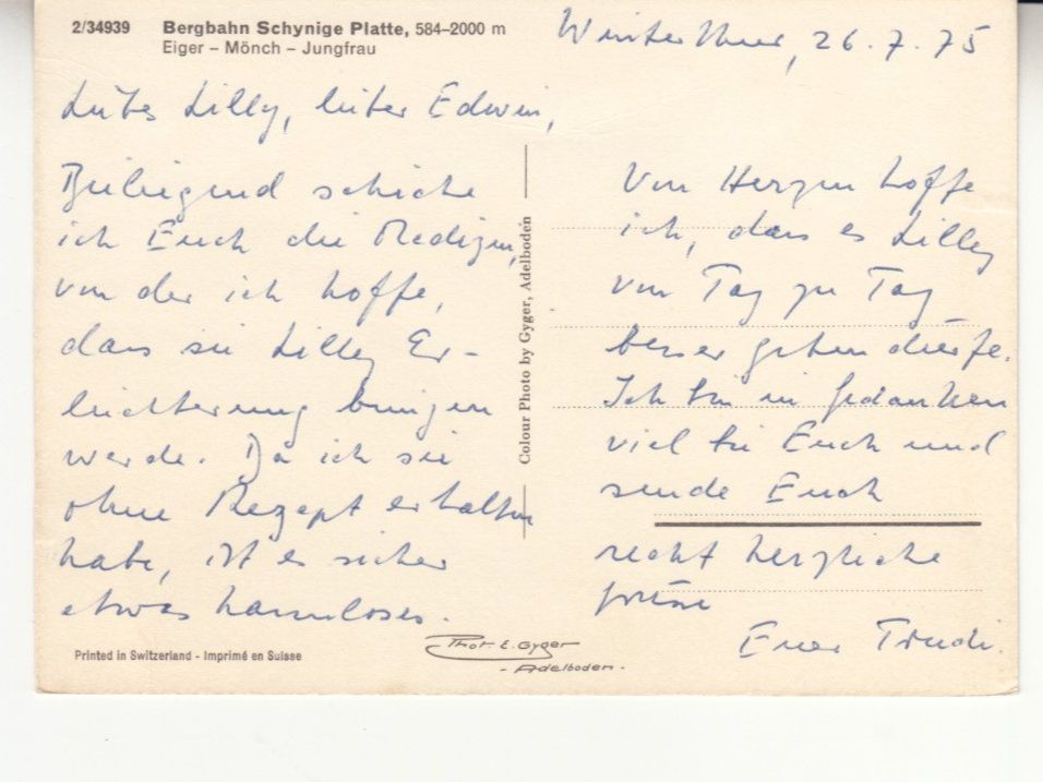Cartoline postali: Schynige Platte Bahn 1975 – Usato da Bürglen TG venduto da StampGraf 1