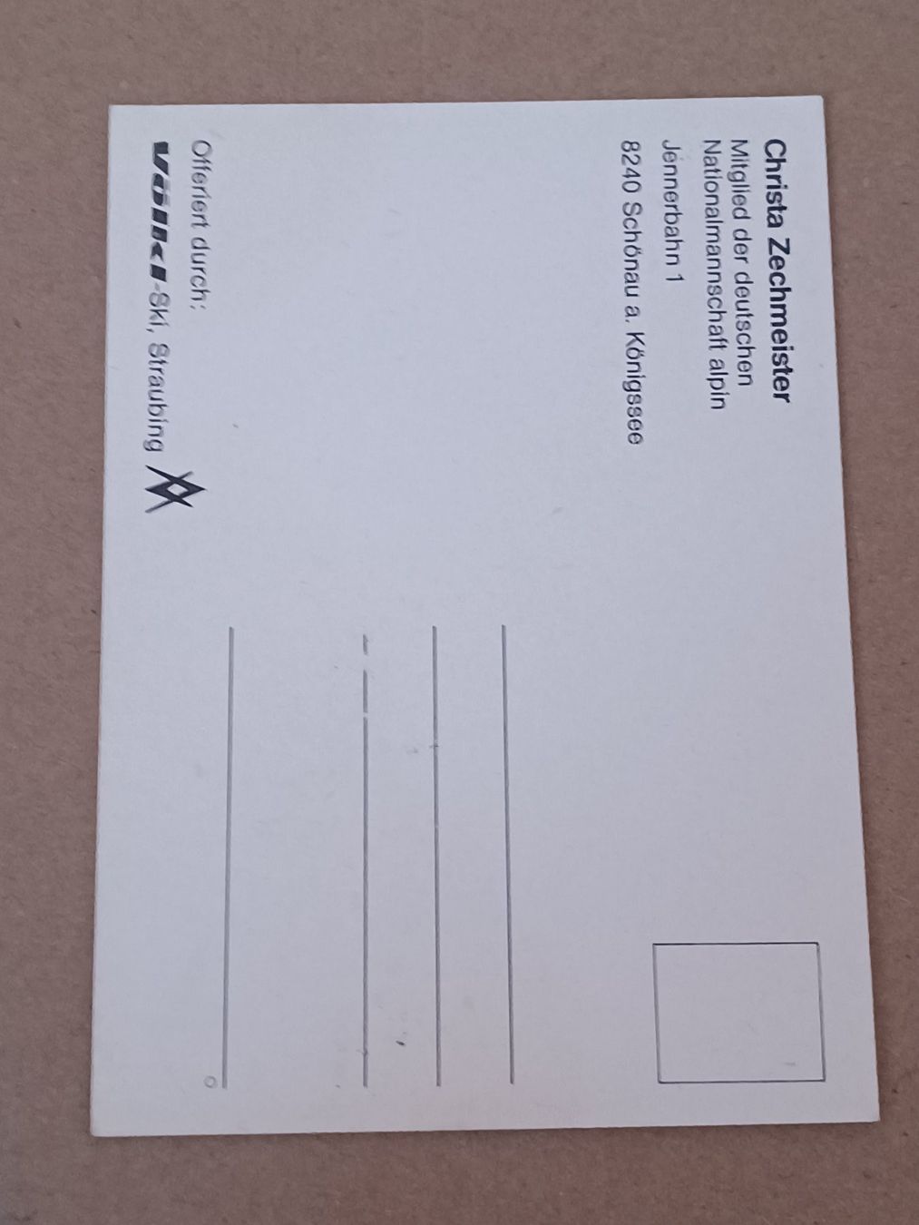 Autogramme: Christa Zechmeister - handsigniert – Gebraucht aus Menziken von Autogramme 1
