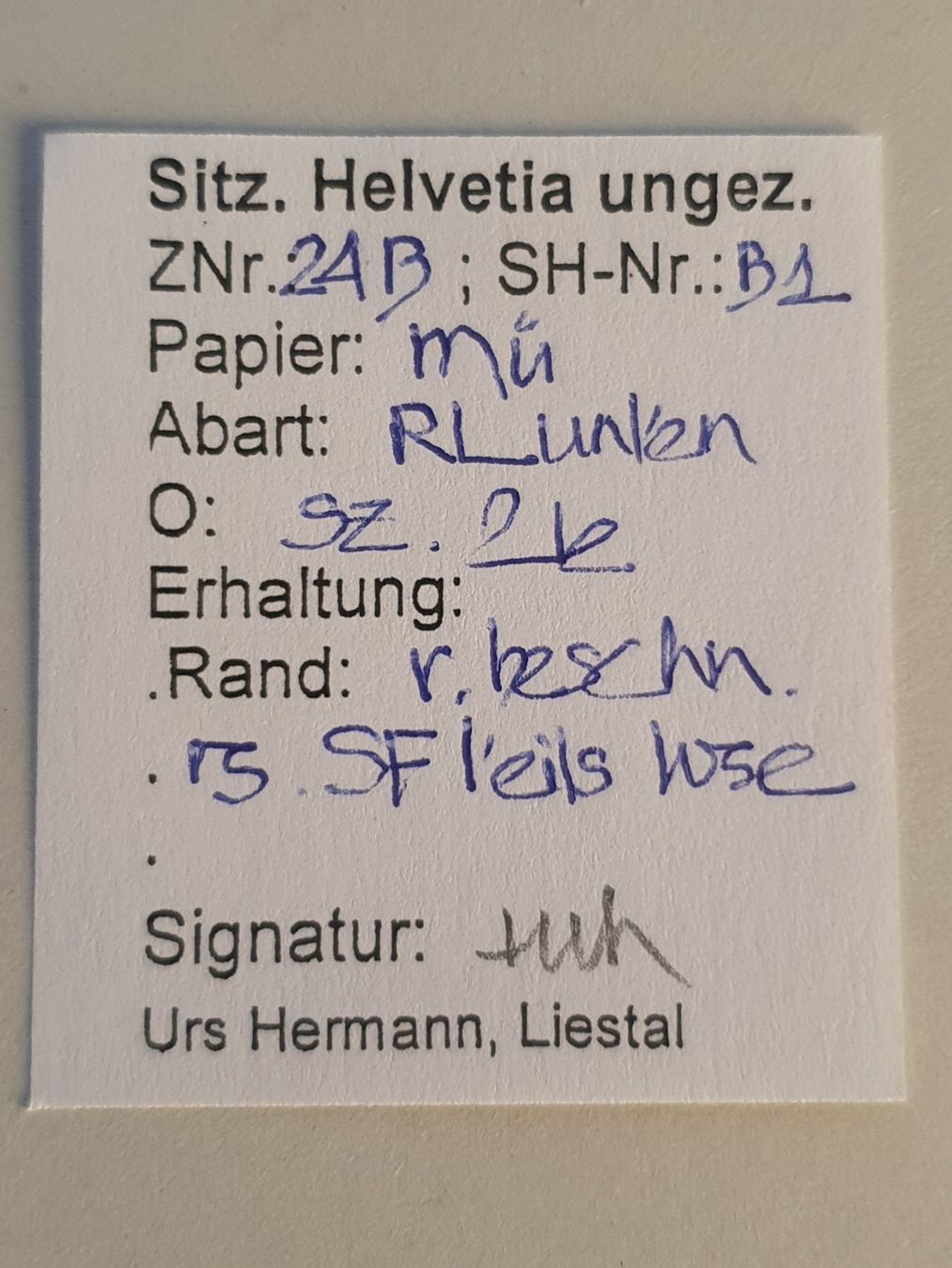 Tutti i francobolli: Strubel 24B Kat. 140.- mit Befund – Usato da Balgach venduto da SIMEON27 2