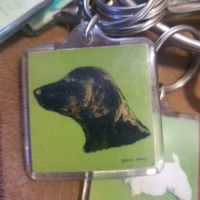 Porte-clés vintage chien 4x4 cm