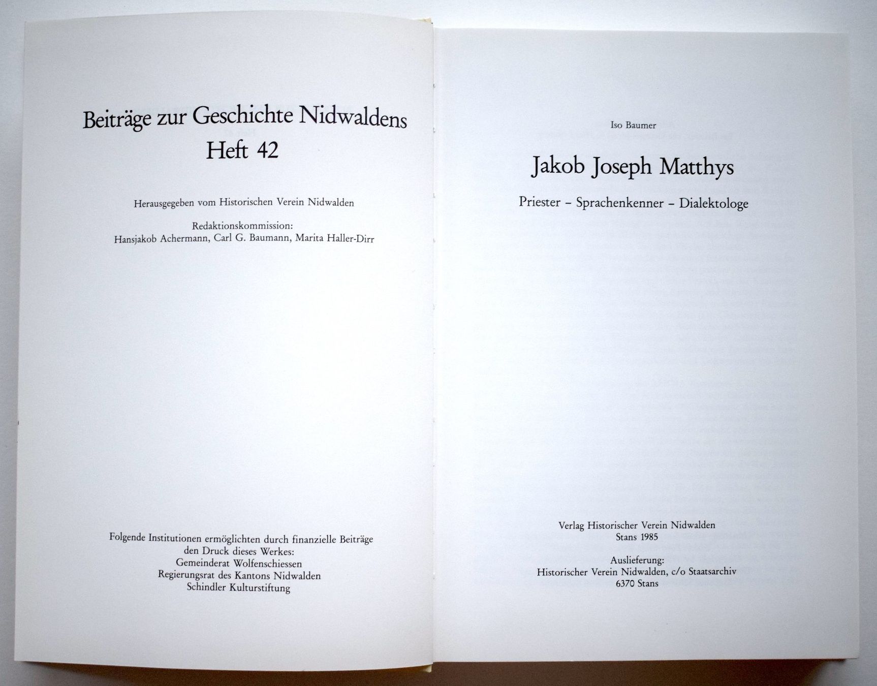 Libri: Matthys Dialekt Idiotikon Jakob Joseph Iso Baumer Nidwalden – Usato da Dulliken venduto da ichwettichhett 1