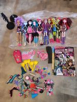 Ein großes Set mit Monster High-Puppen 10 Stück und Zubehör