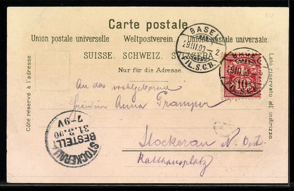 Cartes postales: Litho Basel, Strassburger Denkmal, Wetts – D'occasion à Berlin par bartko-reher 1