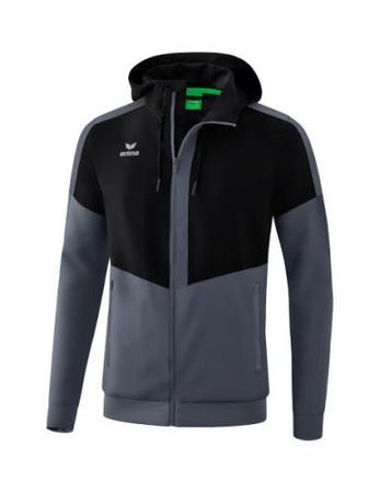 Erima Squad Tracktop Jacke mit Kapuze - schwarz/slate gre...