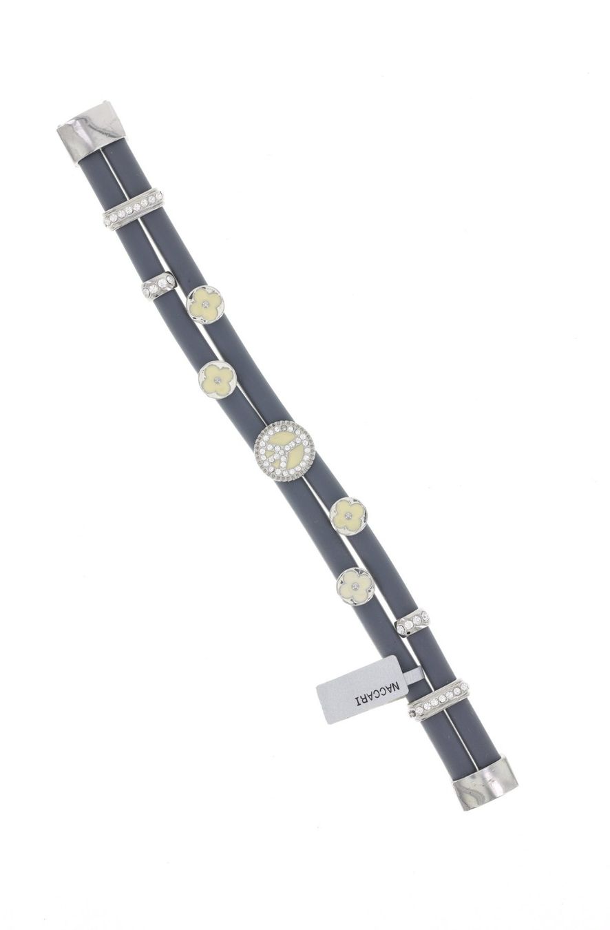 Bracciali & Braccialetti: Schickes Damen Armband aus Kautschuk mit Blumen – Nuovo e nell'imballaggio originale da Wängi venduto da LiqKojote