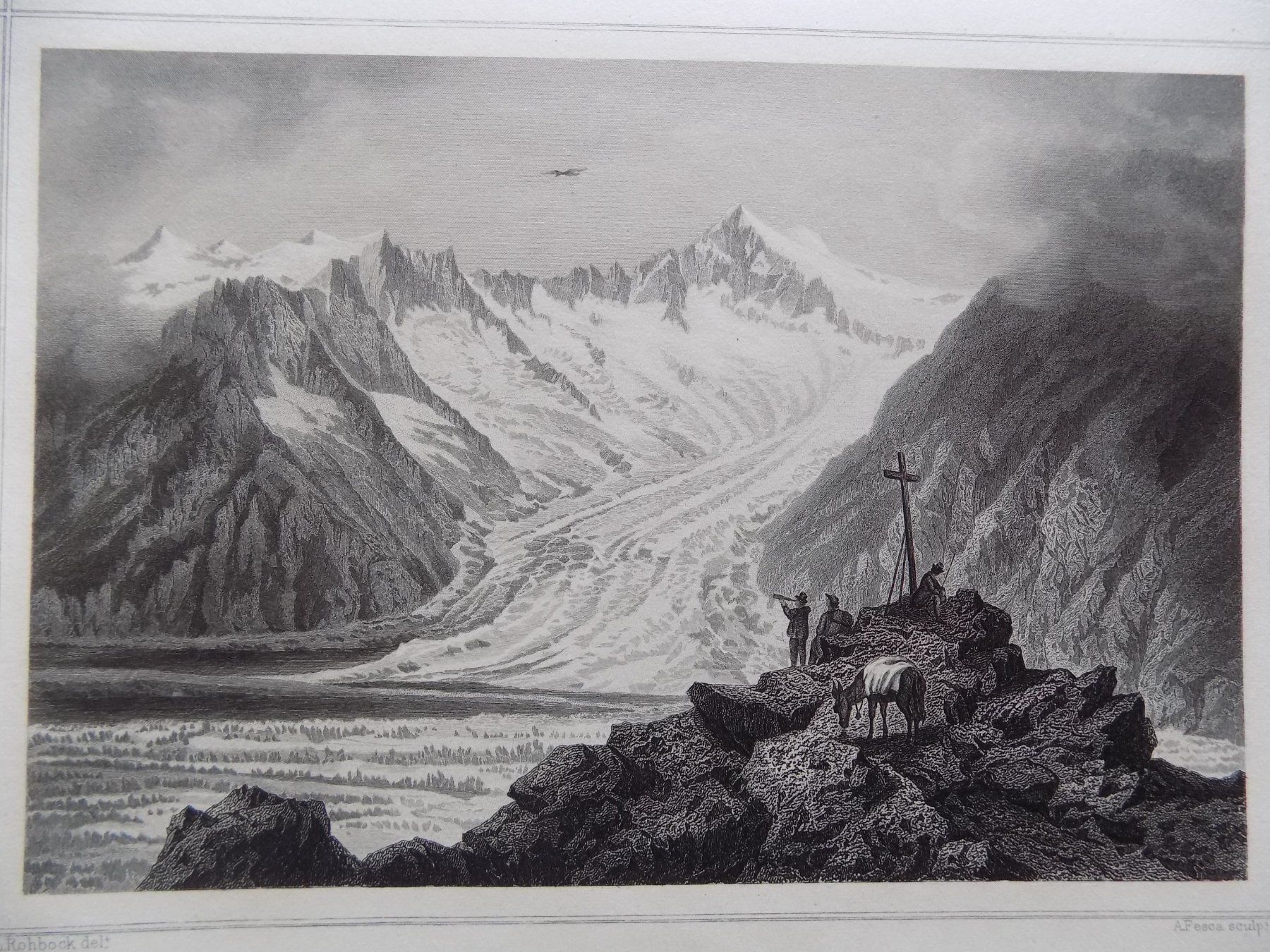 Incisioni: Aletschgletscher von Rohbock – Usato da Risch venduto da Antikfee 6