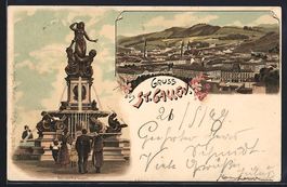 Litho St. Gallen, Monumentalbrunnen, Tot