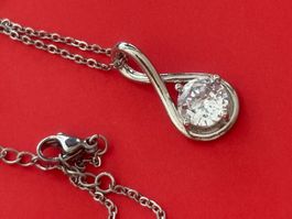 Luxus Elegante Zirkonia Kette Farbe :SilberWeiss